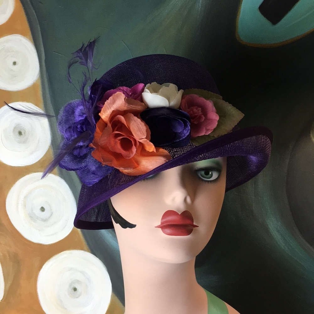 NWT Sinamay Straw Roaring 20's Style Cloche Hat